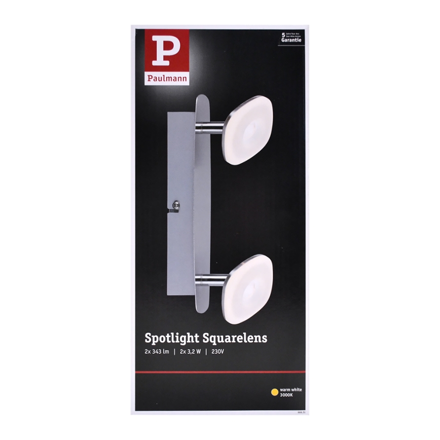 Paulmann 66651 - LED-kohdevalaisin SQUARELENSE 2xLED/3,2W/230V