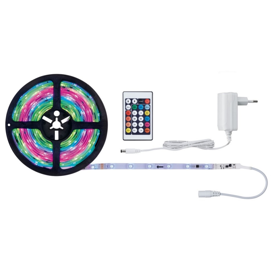 Paulmann 70513 - LED RGB / 10W himmennettävä nauha yksinkertainen 5m 230V + RC