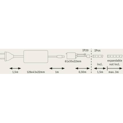 Paulmann 70623 - LED/10W IP44 Himmennettävä kylpyhuone valonauha MAXLED 1,5 m 2700-6500K 230V + kauko-ohjaus