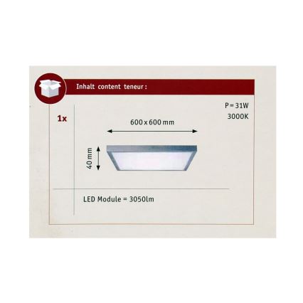 Paulmann 70652 - LED/30W Kattovalo LUNAR 230V