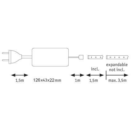 Paulmann 70667 - LED/9W IP44 Himmennettävä kylpyhuone valonauha MAXLED 1,5 m 6500K 230V