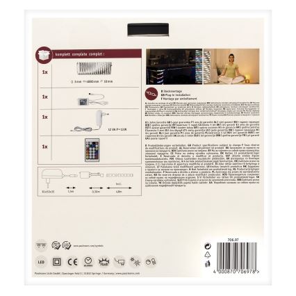 Paulmann 70697 - LED RGBW/10,5W Himmennettävä nauha DIGITAL 4,8m 230V + kaukosäädin