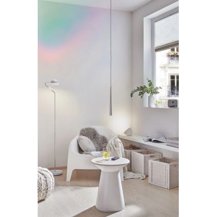 Paulmann 70920 - LED/7,5W Himmennettävä lattiavalaisin RAMOS 230V valkoinen/kiiltävä kromipinta