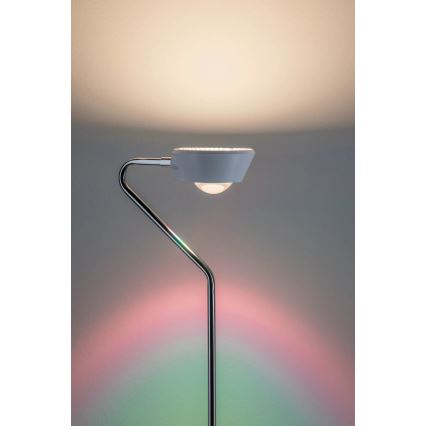 Paulmann 70920 - LED/7,5W Himmennettävä lattiavalaisin RAMOS 230V valkoinen/kiiltävä kromipinta