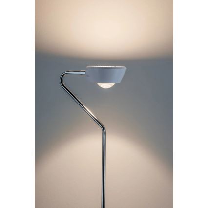 Paulmann 70920 - LED/7,5W Himmennettävä lattiavalaisin RAMOS 230V valkoinen/kiiltävä kromipinta