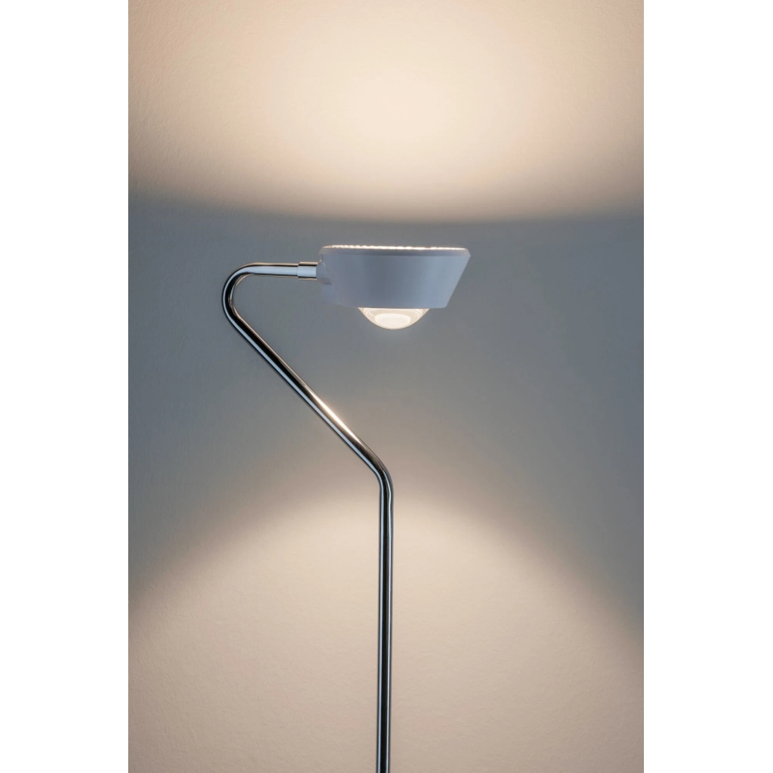 Paulmann 70920 - LED/7,5W Himmennettävä lattiavalaisin RAMOS 230V valkoinen/kiiltävä kromipinta