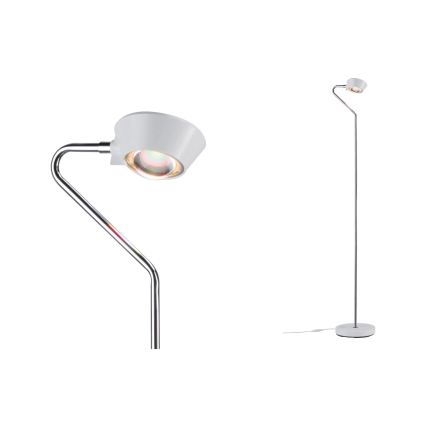 Paulmann 70920 - LED/7,5W Himmennettävä lattiavalaisin RAMOS 230V valkoinen/kiiltävä kromipinta