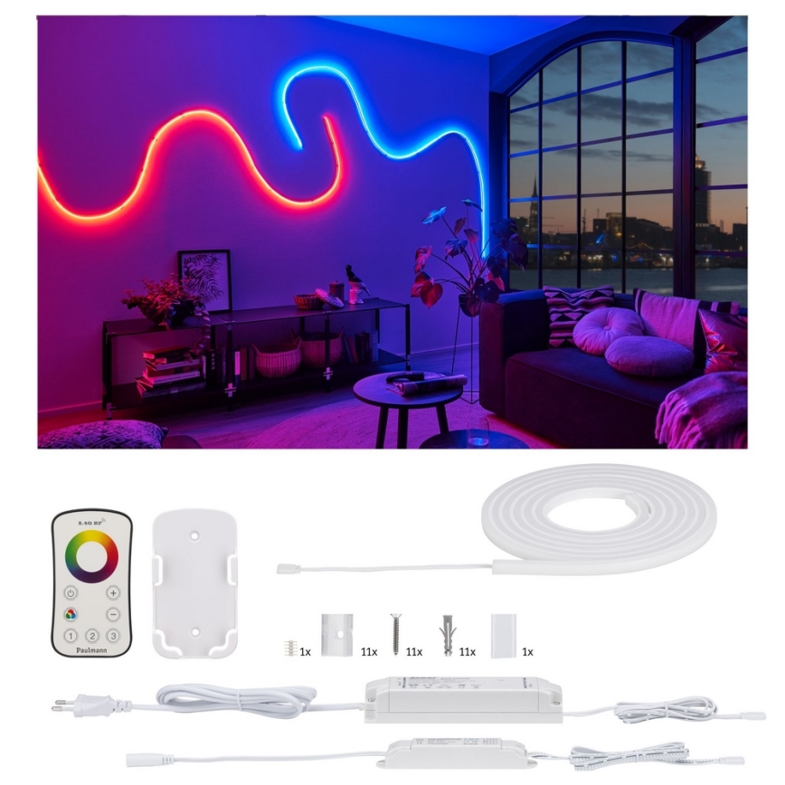 Paulmann 70966 - LED-RGB / 27W IP67 Himmennettävä nauha ulkokäyttöön FLOW 3m 230 / 24V