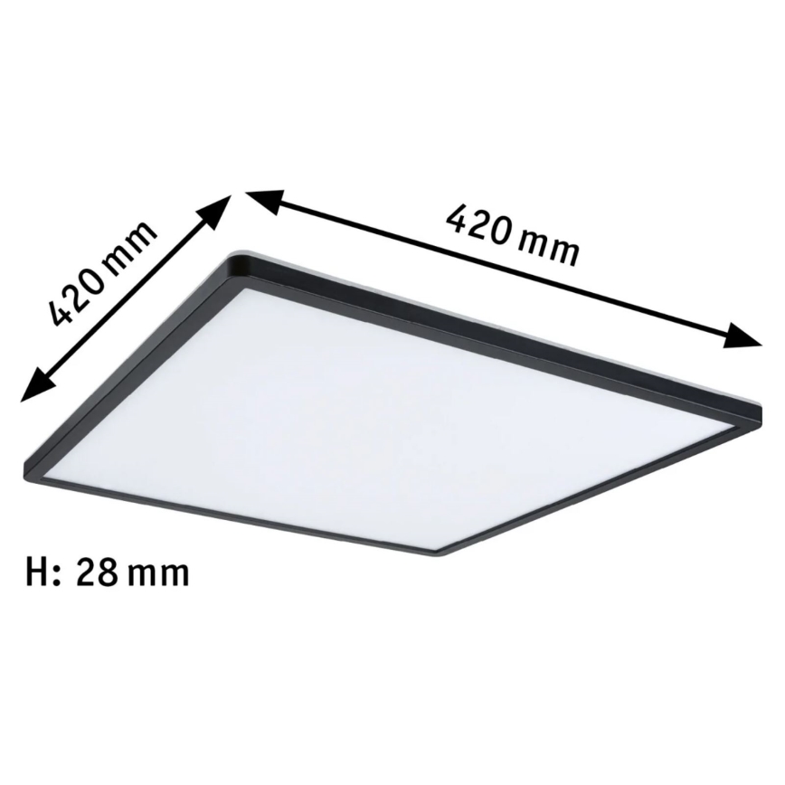 Paulmann 71002 - LED/22W Himmennyspaneeli ATRIA 230V 3000K 42x42 cm musta