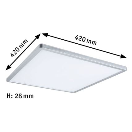 Paulmann 71009 - LED/22W himmennettävä ATRIA-paneeli 230V 4000K 42x42 cm mattakromi