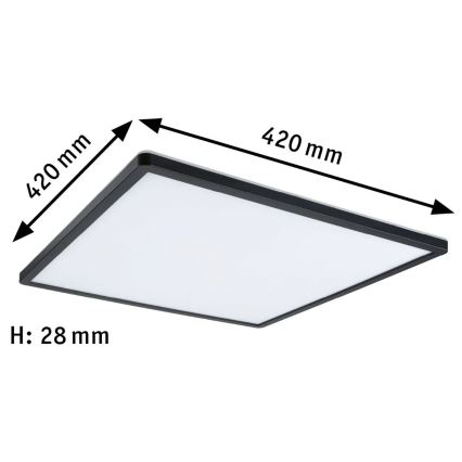 Paulmann 71016 - LED/22W himmennettävä ATRIA-paneeli 230V 4000K 42x42 cm musta