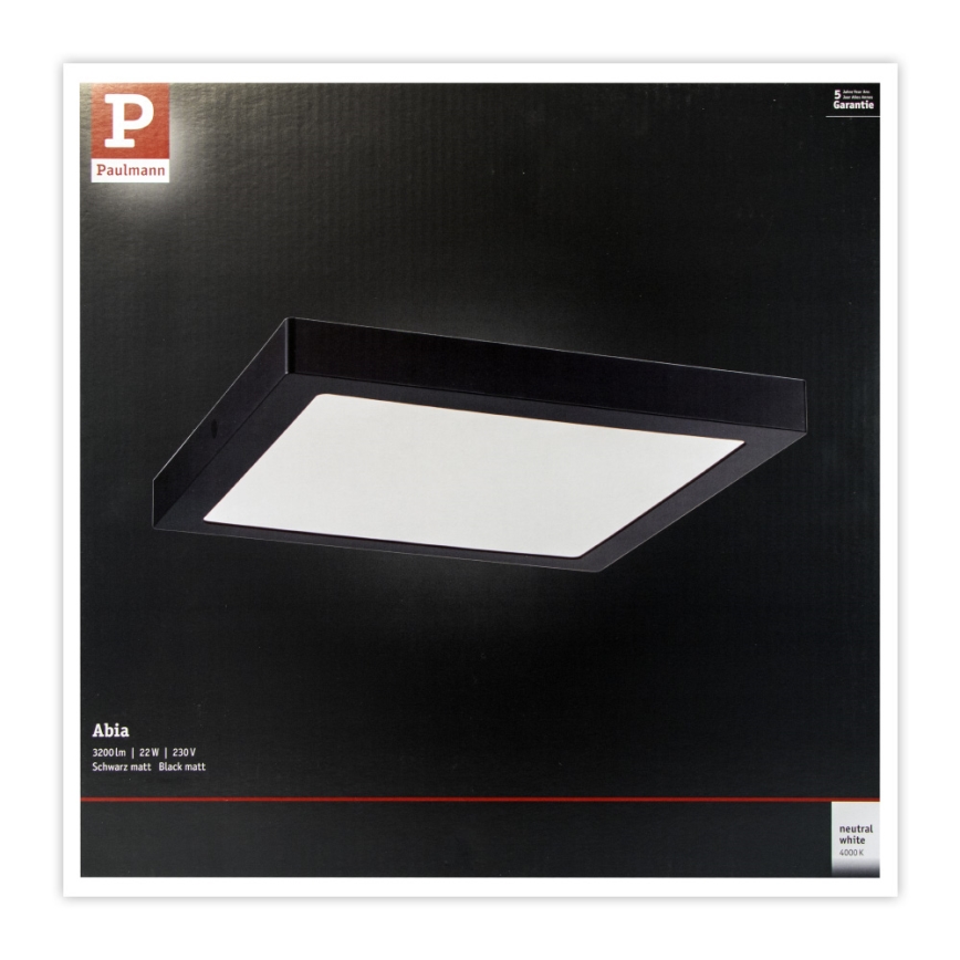 Paulmann 71026 - LED/22W Kattovalo ABIA 230V musta