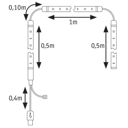 Paulmann 78880 - LED/3,5W RGB Himmennettävä nauha televisioon 2m ZOLL 5V + kauko-ohjaus
