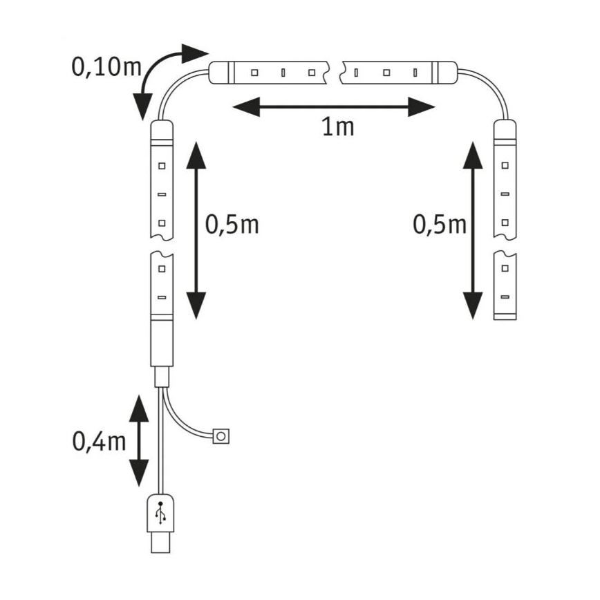 Paulmann 78880 - LED/3,5W RGB Himmennettävä nauha televisioon 2m ZOLL 5V + kauko-ohjaus