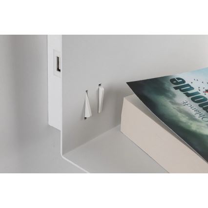 Paulmann 78913 - LED/2,5W + 1xE27/40W Seinävalaisin hyllyllä ja USB-portilla MERANI 230V valkoinen