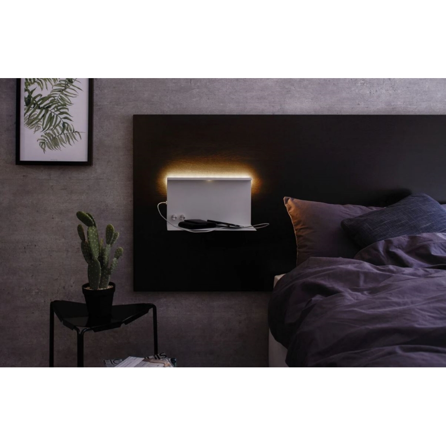 Paulmann 78919 - LED/4,5W Himmennysvalo hyllyllä ja USB + LED/1,6W 230V