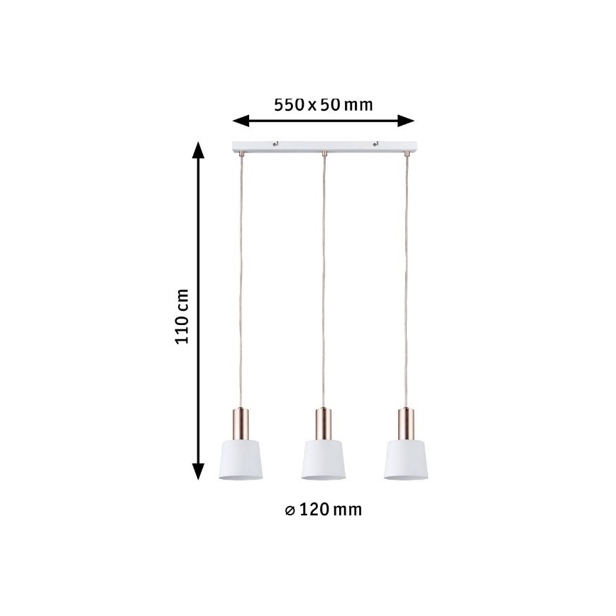 Paulmann 79657 - 3xE14/20W Kattokruunu johdossa NEORDIC HALDAR 230V