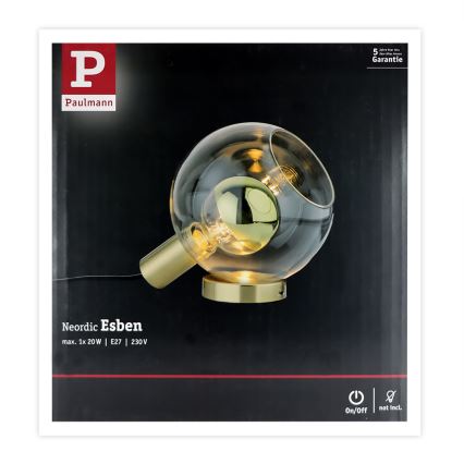 Paulmann 79727 - 1xE27/20W Pöytälamppu ESBEN 230V