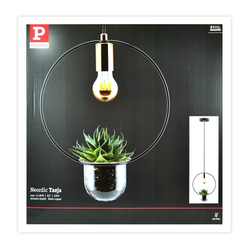 Paulmann 79748 - 1xE27/20W Kattokruunu narulla TASJA 230V