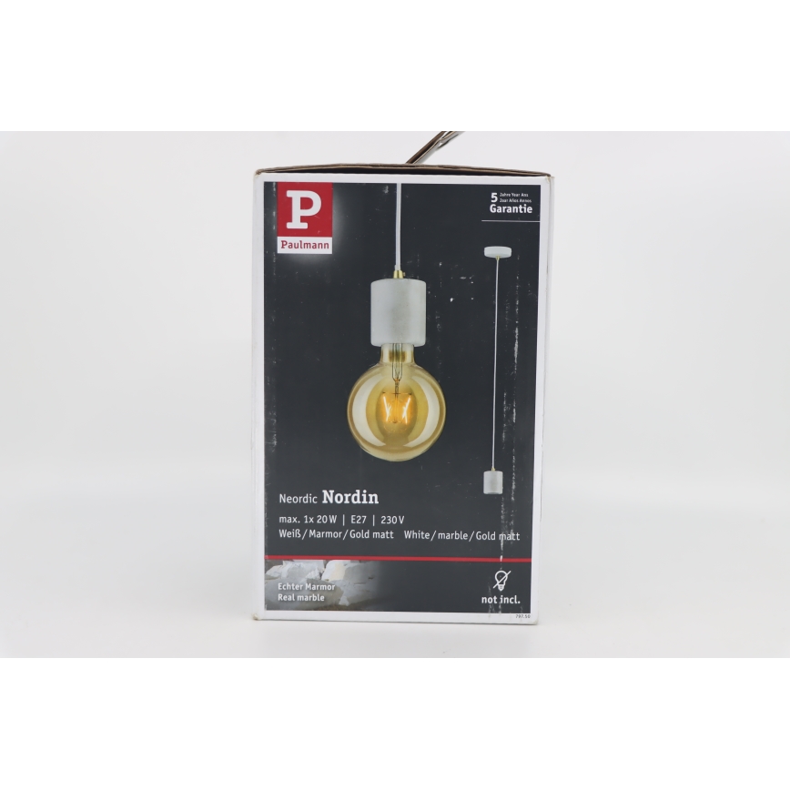 Paulmann 79750 - 1xE27/20W Kattokruunu johdossa NORDIN 230V