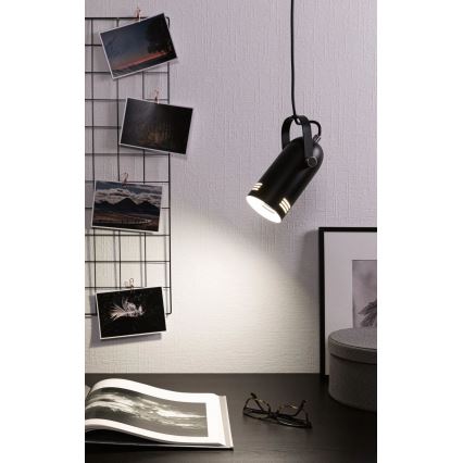 Paulmann 79766 - LAVEA LED RGBW riippuvalaisin vaijerilla, 1xE27/9W, 230V, musta