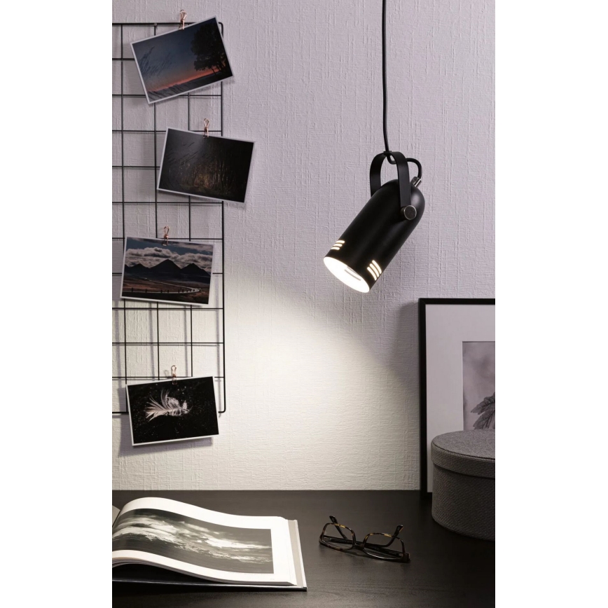 Paulmann 79766 - LAVEA LED RGBW riippuvalaisin vaijerilla, 1xE27/9W, 230V, musta