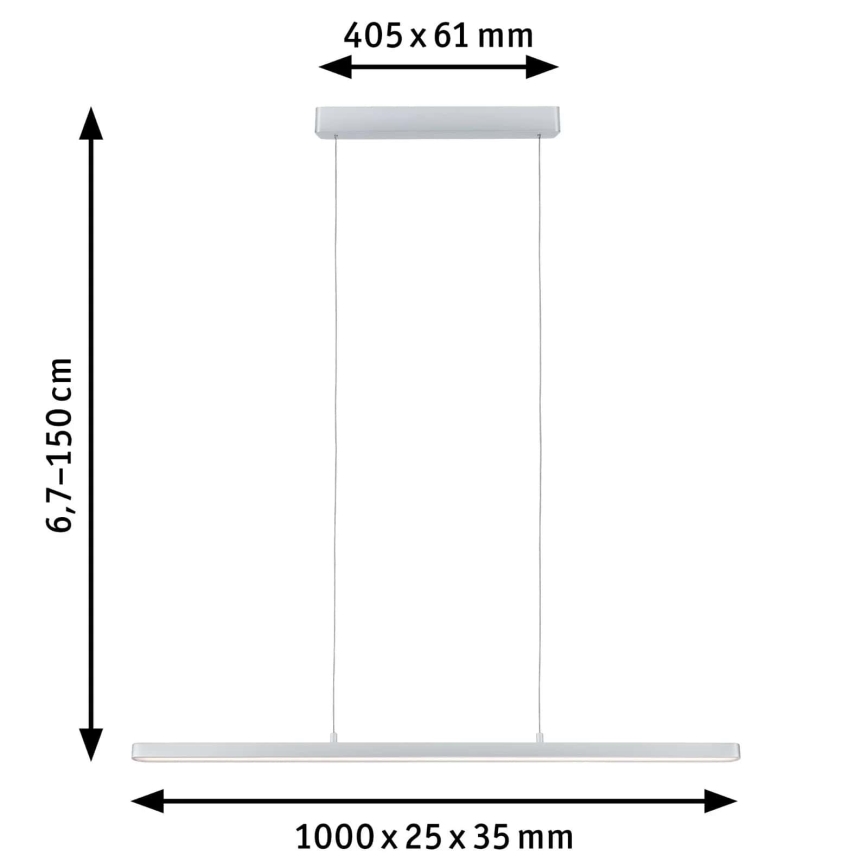 Paulmann 79902 - LED/43W Himmennettävä kattorkuunu johdossa SMART LENTO 230V 2700-6000K