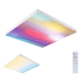 Paulmann 79910 - LED/31W RGBW Himmennettävä kattovalaisin LORIA 230V 3000–6500K 59,5 x 59,5 cm valkoinen + kaukosäädin