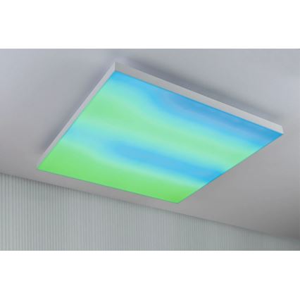 Paulmann 79910 - LED/31W RGBW Himmennettävä kattovalaisin LORIA 230V 3000–6500K 59,5 x 59,5 cm valkoinen + kaukosäädin