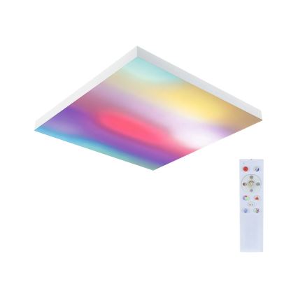 Paulmann 79910 - LED/31W RGBW Himmennettävä kattovalaisin LORIA 230V 3000–6500K 59,5 x 59,5 cm valkoinen + kaukosäädin
