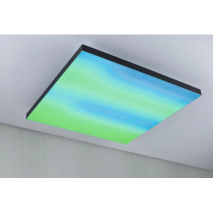 Paulmann 79913 - LED/31W RGBW Himennettävä kattovalaisin LORIA 230V 3000-6500K 59,5x59,5 cm musta + kaukosäädin