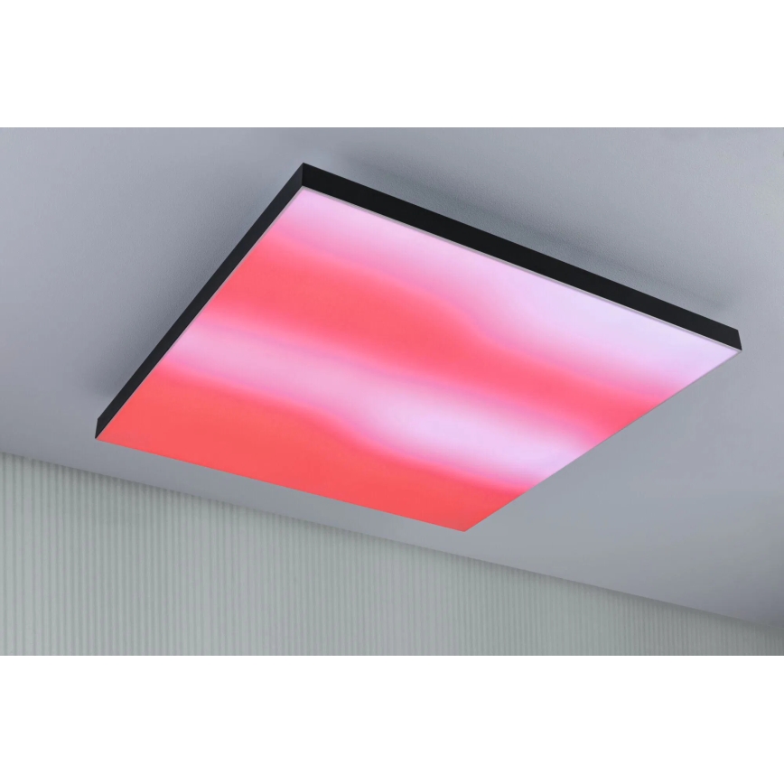 Paulmann 79913 - LED/31W RGBW Himennettävä kattovalaisin LORIA 230V 3000-6500K 59,5x59,5 cm musta + kaukosäädin