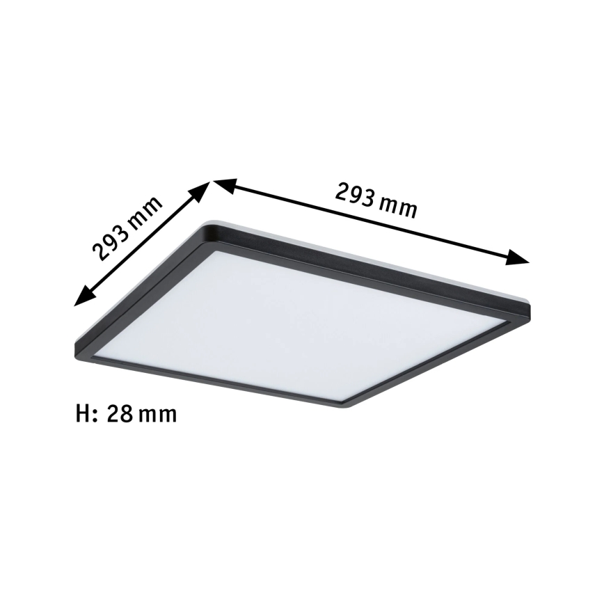 Paulmann 79921 - LED/16W Himmennettävä ATRIA-paneeli 230V 3000K 29,3x29,3 cm musta