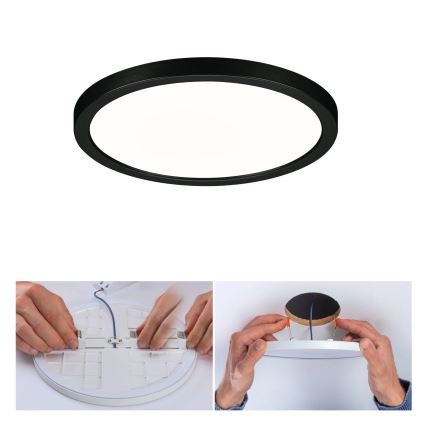 Paulmann 79965 - LED/13W IP44 Himennettävä kylpyhuoneen upotettava alasvalo AREO 230V halkaisija 17,5 cm musta
