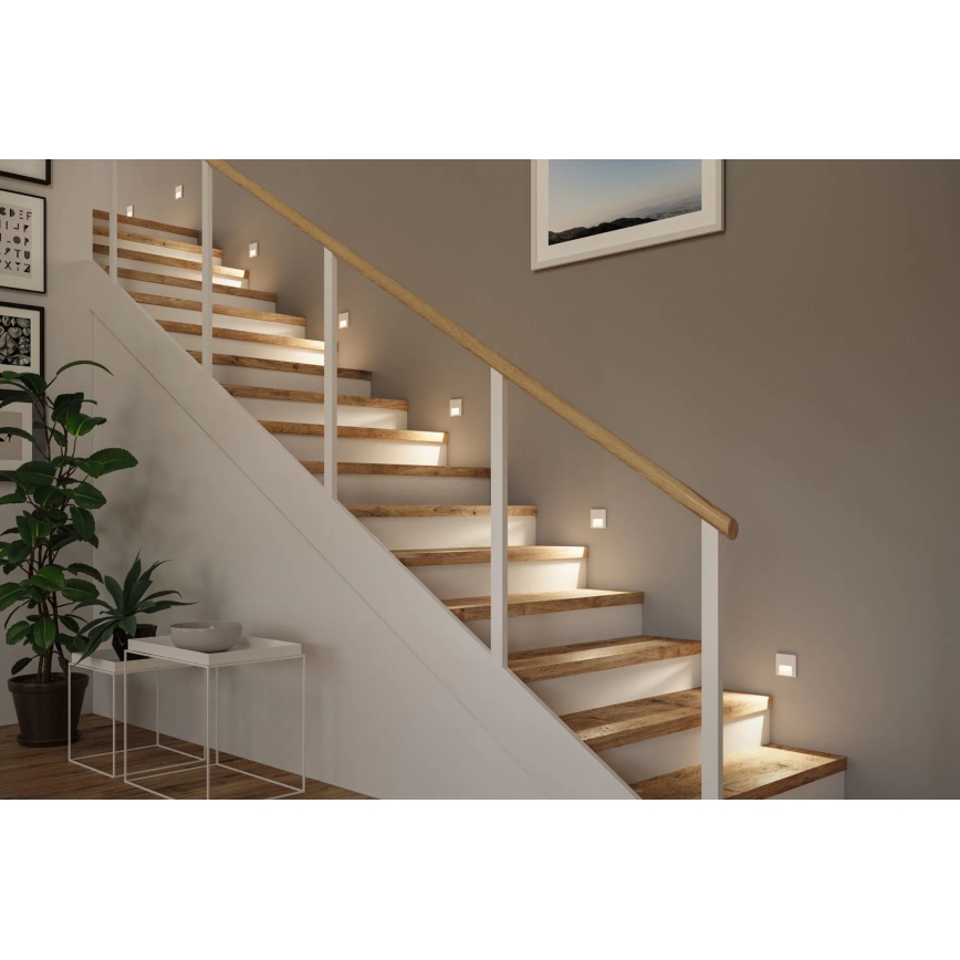 Paulmann 79999 - LED/1W Porrasvalo TSARO 230V Follow/valkoinen