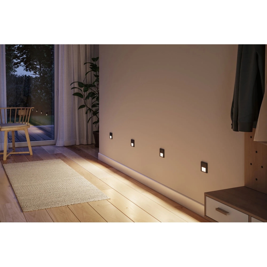 Paulmann 80001 - LED/1W Portaikkunvalo TSARO 230V Follow/musta