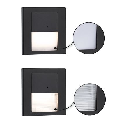 Paulmann 80004 - LED/1W Porrasvalaisin anturilla TSARO 230V Lead/musta