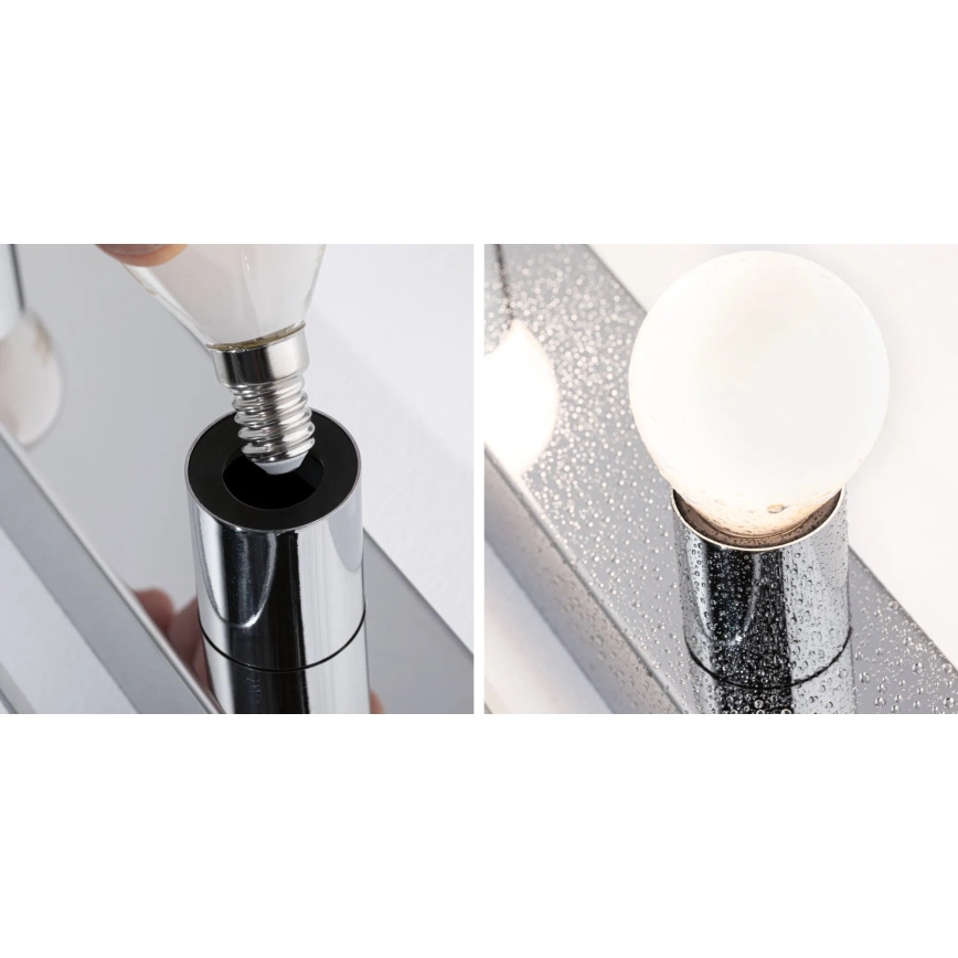 Paulmann 80096 - 3xE14/40W IP44 Kylpyhuoneen peilivalo REGULA 230V kiiltävä kromi