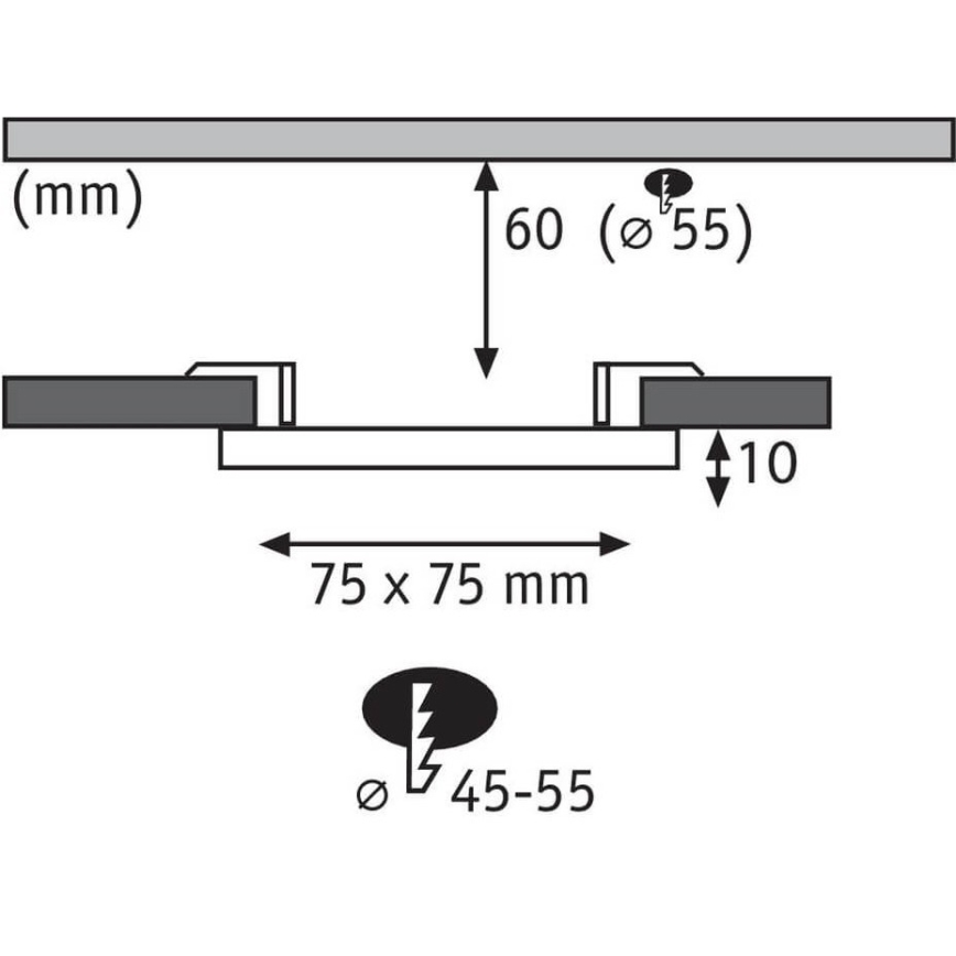 Paulmann 92387 - LED/4,5W IP44 Kylpyhuoneen upotettu valo VARIFIT 230V