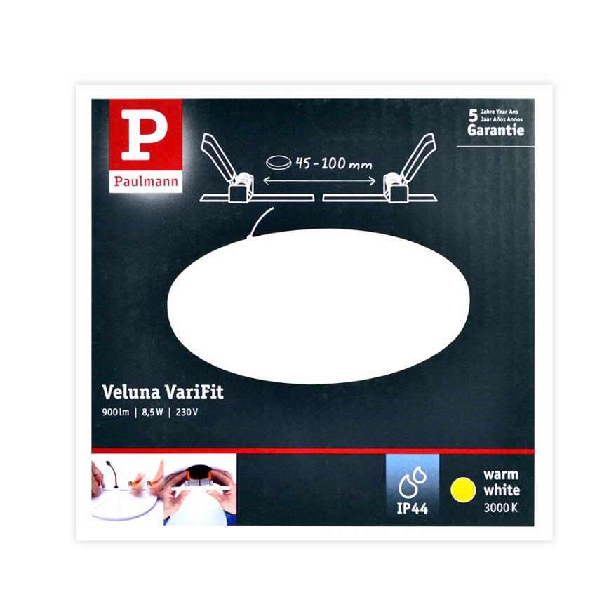 Paulmann 92388 - LED/8,5W IP44 Kylpyhuoneen upotettu valo VARIFIT 230V
