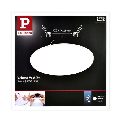 Paulmann 92392 - LED/17,5W IP44 Kylpyhuoneen upotettu valo VARIFIT 230V