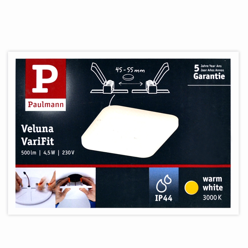 Paulmann 92393 - LED/4,5W IP44 Kylpyhuoneen upotettu valo VARIFIT 230V