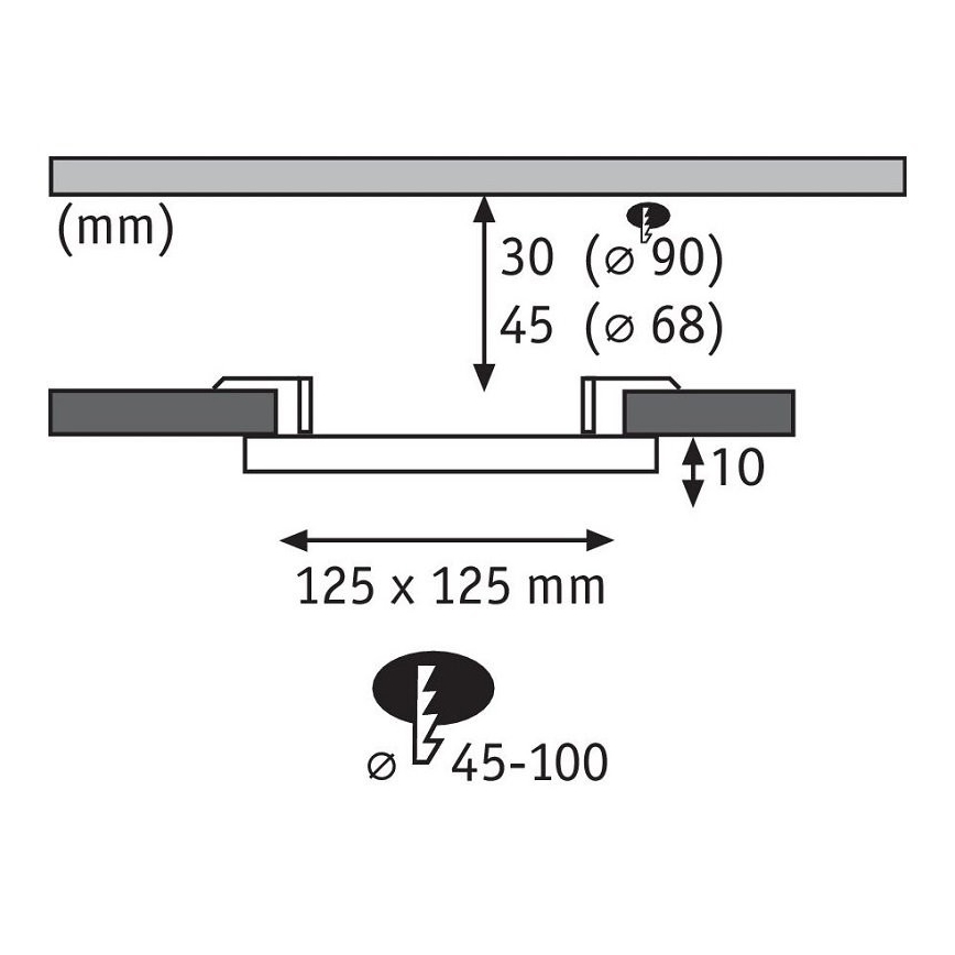 Paulmann 92397 - LED/8,5W IP44 Kylpyhuoneen upotettu valo VARIFIT 230V