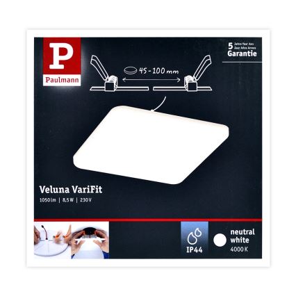 Paulmann 92397 - LED/8,5W IP44 Kylpyhuoneen upotettu valo VARIFIT 230V