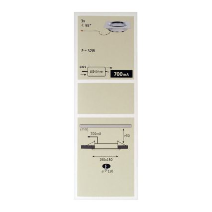 Paulmann 92695 - SARJA 3xLED/8W Himmennettävä upotettava valaisin DICE 230V