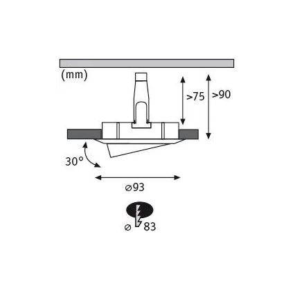 Paulmann 92900 - SARJA 3xGU10/7W IP65 Himmennettävä kylpyhuoneen alasvalaisin NOVA 230V