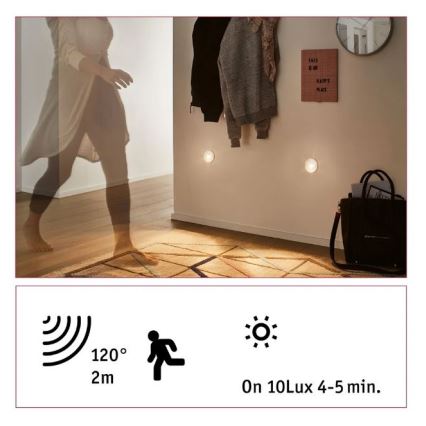 Paulmann 92925 - LED/2,7W Porrasvalaisin anturilla WAND 230V 2700K