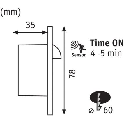 Paulmann 92925 - LED/2,7W Porrasvalaisin anturilla WAND 230V 2700K