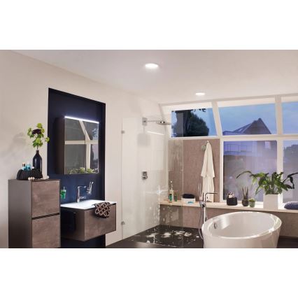 Paulmann 92935 - LED/12W IP44 Himennettävä kylpyhuoneen upotettava kattovalaisin AREO 230V halkaisija 18 cm mattakromi