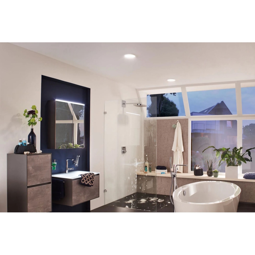 Paulmann 92935 - LED/12W IP44 Himennettävä kylpyhuoneen upotettava kattovalaisin AREO 230V halkaisija 18 cm mattakromi